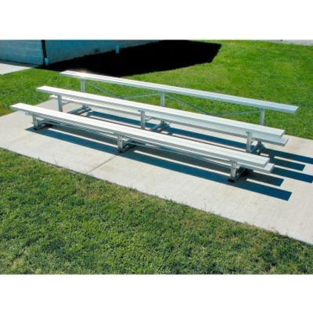GT GRANDSTANDS BY ULTRAPLAY 3 Row National Rep Aluminum Bleacher, 15' Long, Single Footboard NB-0315ASTD